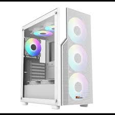PC POWER ZERO MESH PG-450 WH ATX GAMING CASING (4 X ARGB FAN)